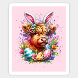 Easter Highland Cow Magnet